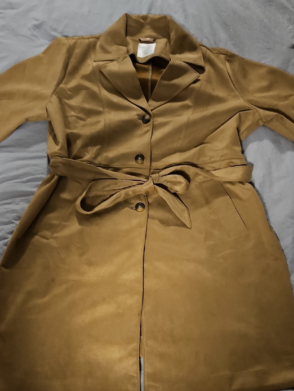 LC Lauren Conrad Camel Belted Trench Coat